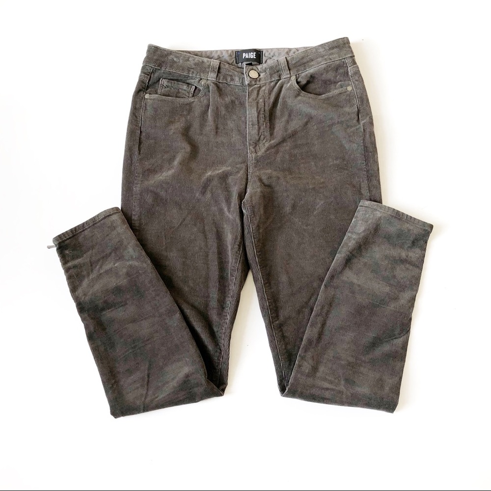Paige Hoxton Ankle Zip Cords Jeans Granite Gray 29 - Picture 2 of 10